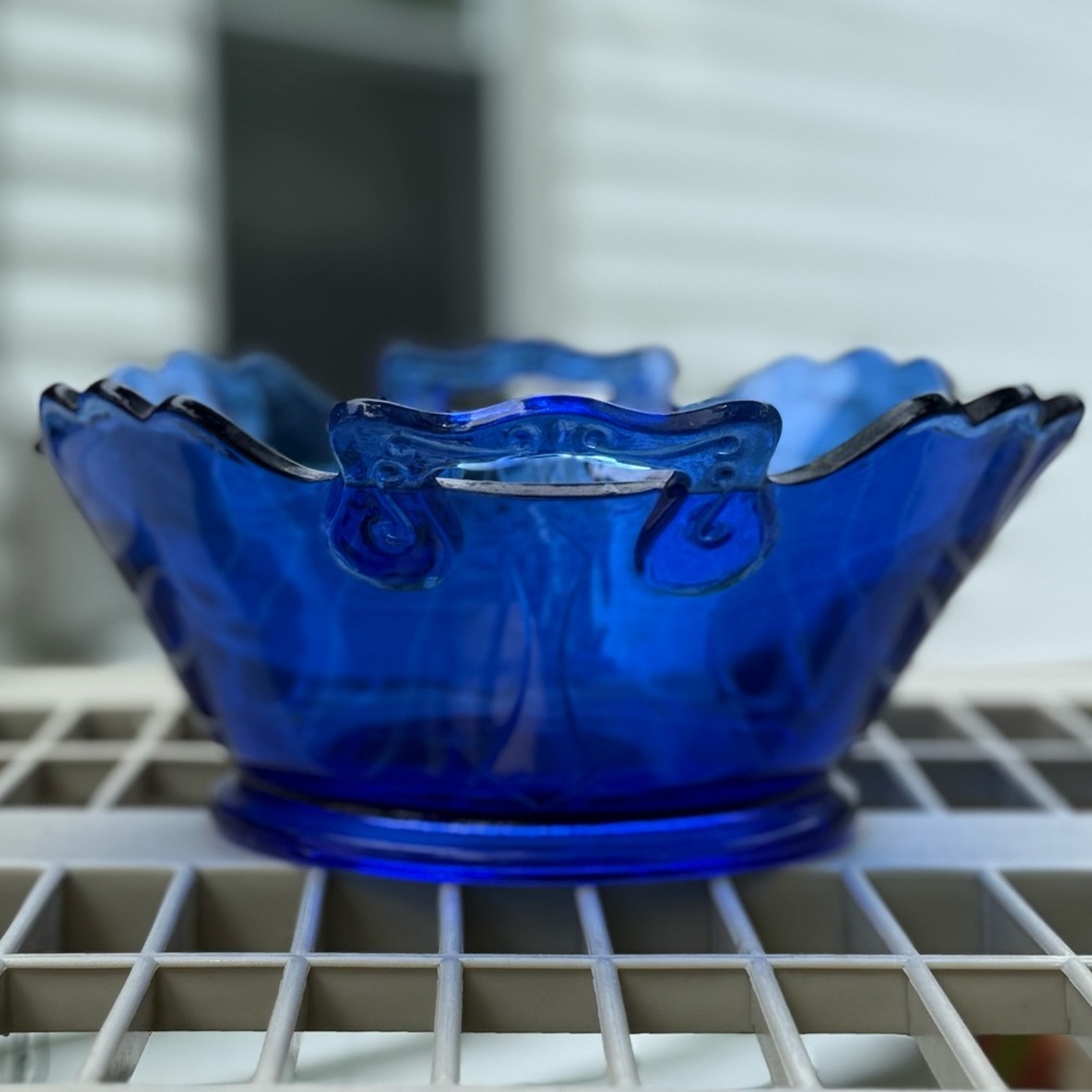 Elegant Blue Glass Bowl